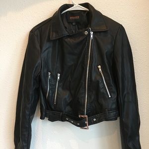 Black leather jacket